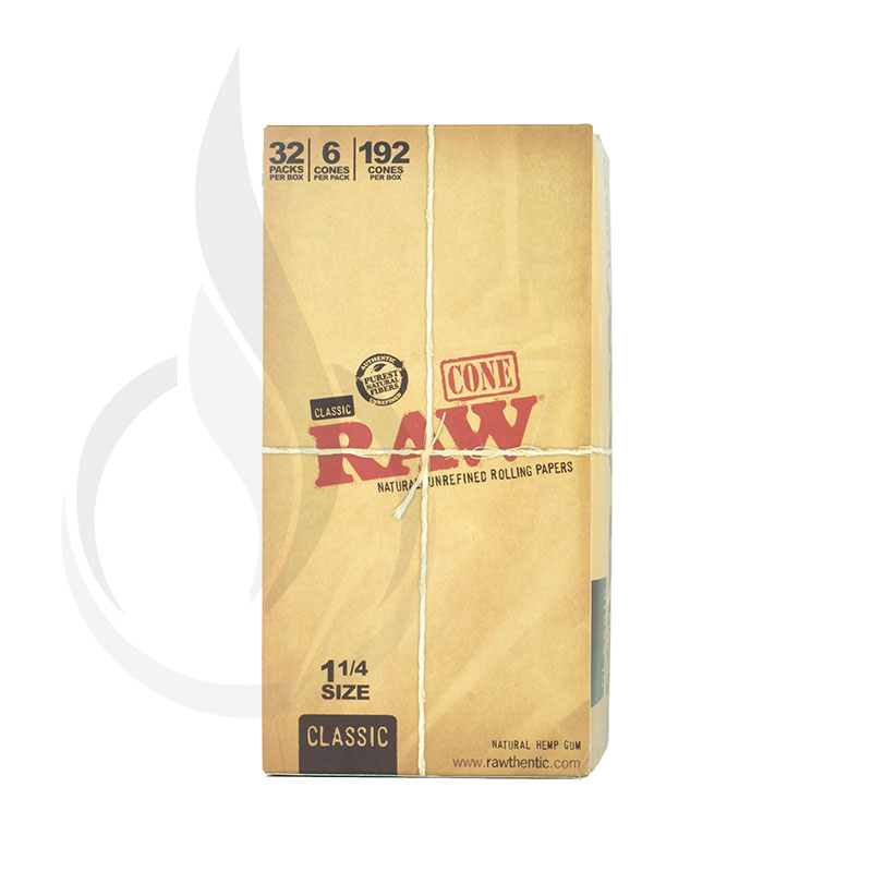 RAW Unrefined Pre-Roll Cone 1 1/4 32/6PK